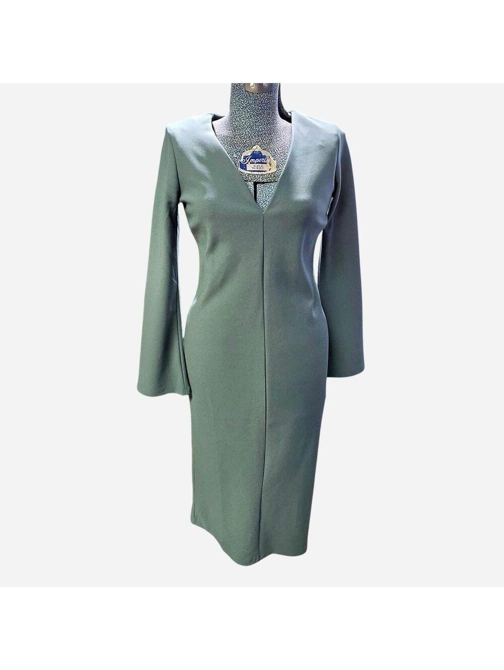 Zara Women's Green and Grey Dress